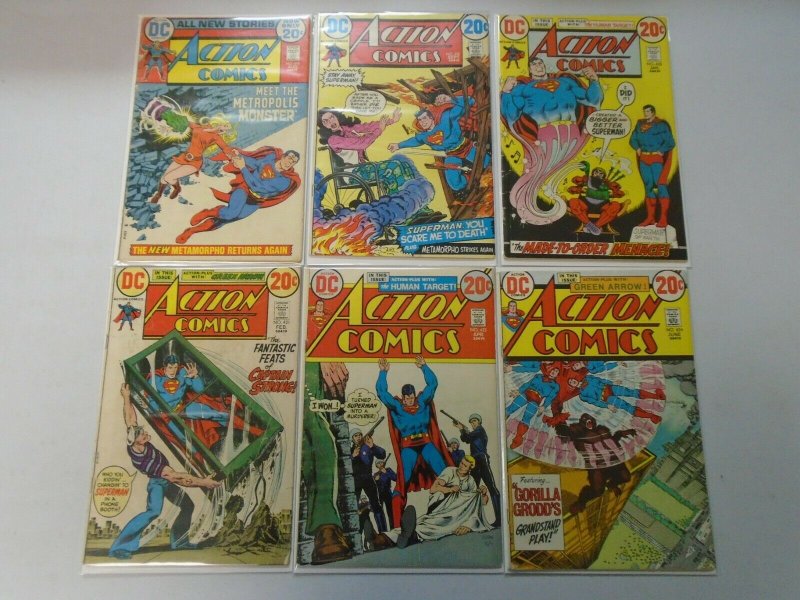 Action Comics lot 18 different 20c covers from #415-442 avg 4.0 VG (1972-74)