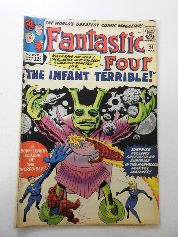 Fantastic Four #24 (1964) Apparent VG- Condition bottom staple replaced