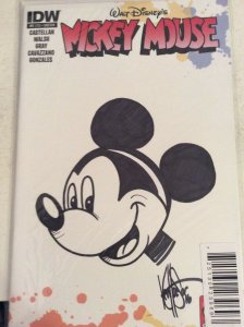 MICKEY MOUSE #1 BLANK VARIANT SIGNED AND REMARKED SKETCHED BY KEN HAESER W/COA.