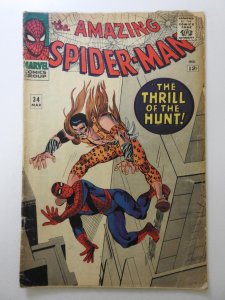 The Amazing Spider-Man #34 (1966) Marvel's Web Slinger! Solid GVG Condit...