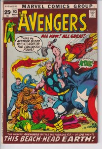 AVENGERS #93 (Nov 1971) Neal Adams, Kree-Skrull war! FN 6.0 cream to white!