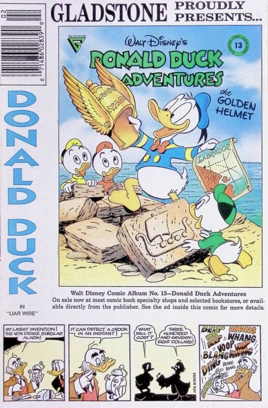 DONALD DUCK ADVENTURES Walt Disney Comic Issue 11 — 36 Pages — 1989 Gladstone VG