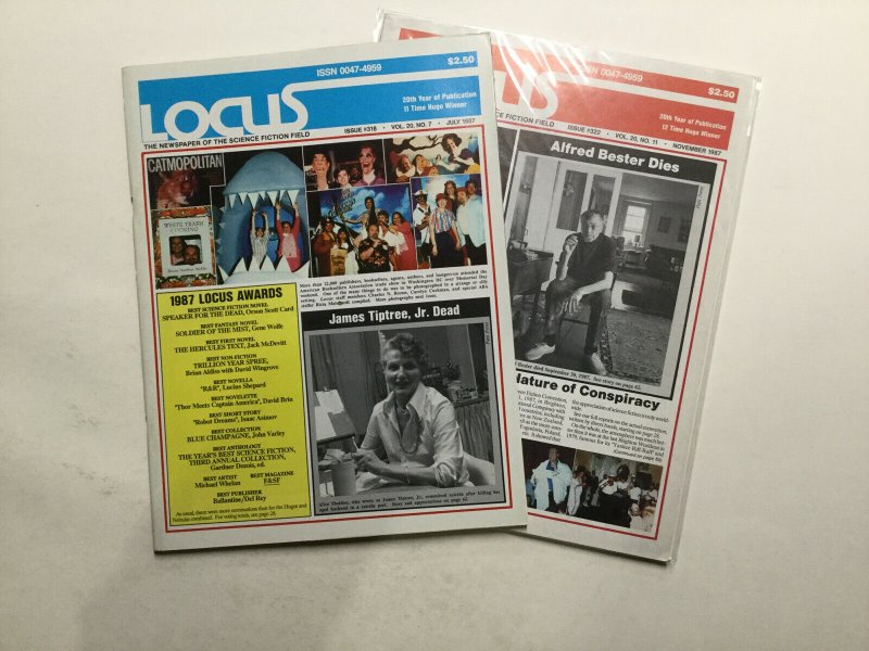 Locus Magazine 1987 313-316 318 322 Magazine Lot Vf 8.0 Warner Publisher