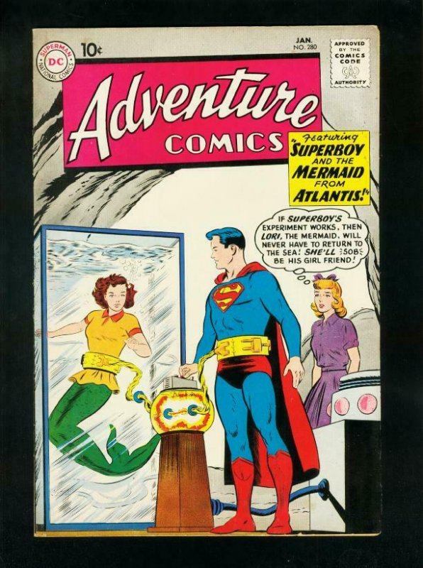 ADVENTURE COMICS #280 1961-SUPERBOY-AQUAMAN-CONGORILLA-MERMAID COVER-vf plus VF+