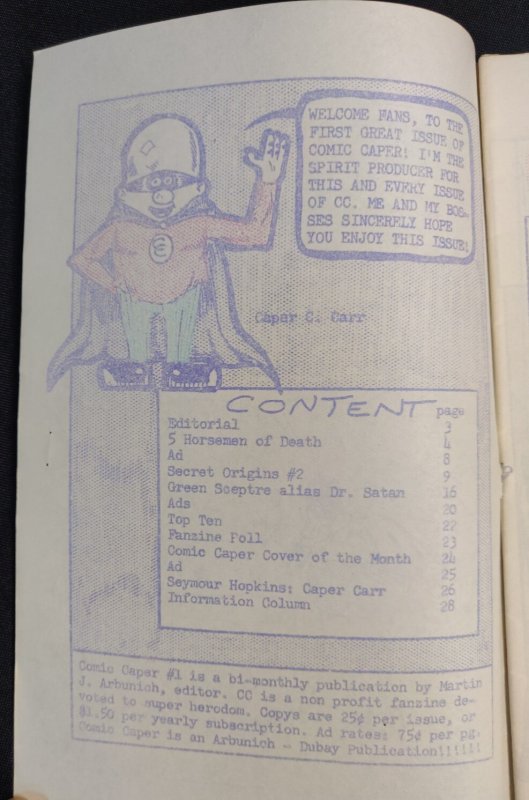 Comic Caper #1 - Marty Arbunich & Bill Dubay Fanzine HTF (7.5/8.0) 1964
