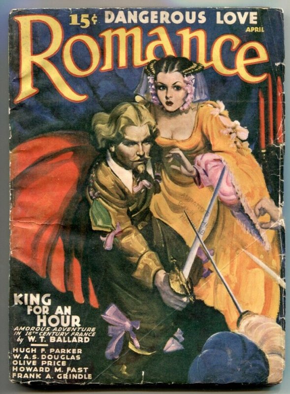 Romance Pulp April 1940-King for an Hour- G