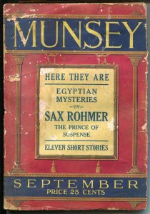 Munsey 9/1923-Sax Rohmer-Coca-Cola ad-Black Jack Gum-Egyptian Mysteries-P