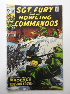 Sgt. Fury #73 (1969) VG- Condition moisture stain