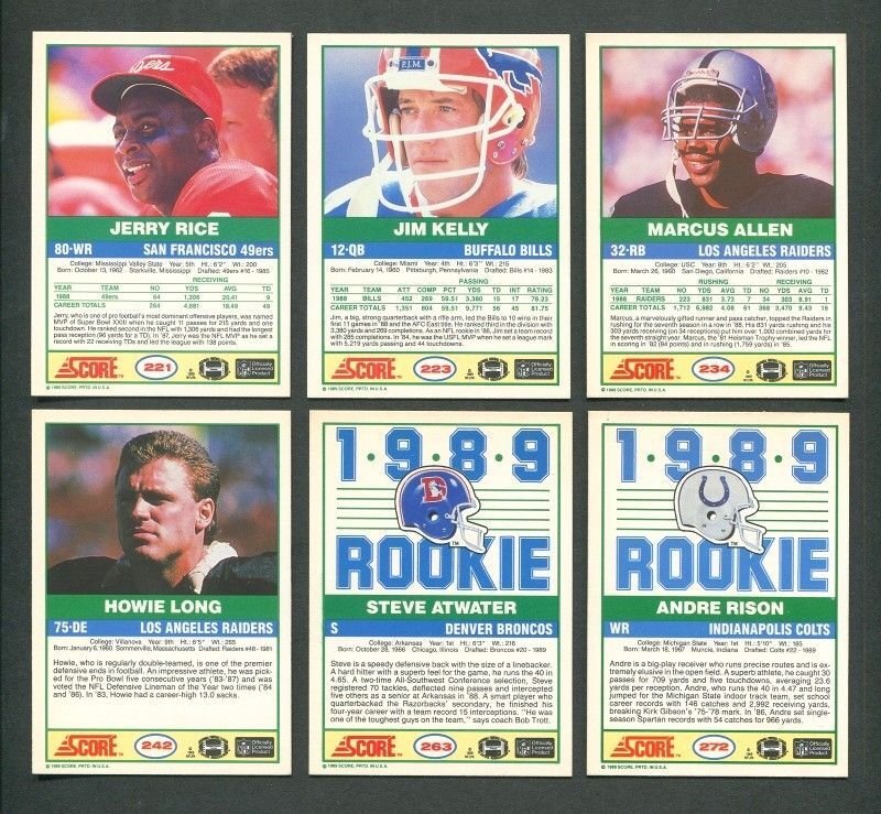 1989 Score Football Set (330) SGC MINT 9 Barry Sanders Rookie + Update Set (110)