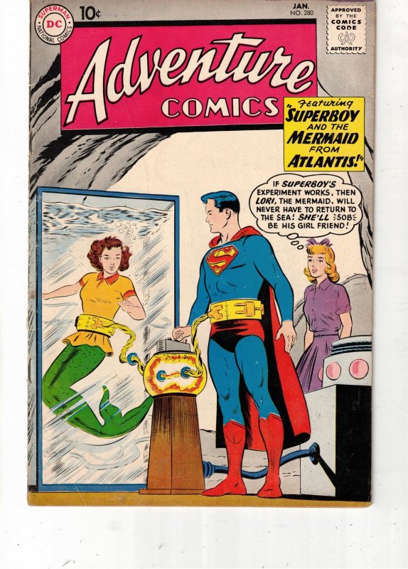 Adventure Comics #280 1961 1st Superboy & Lori Lemuris, Aquaman, Lad! Utah CERT!