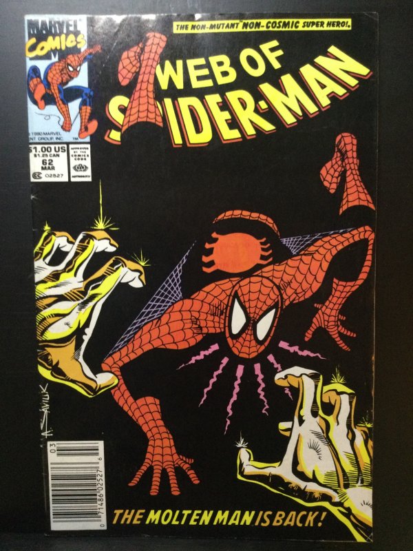 Web of Spider-Man #62 Newsstand Edition (1990)