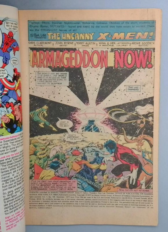 Uncanny X-Men #108, FN- 1st John Byrne Issue Marvel Comics Group, 1977 SN1