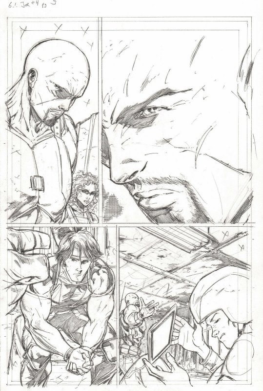 G.I. Joe #4 pg 5 ROADBLOCK QUICK KICK HASHTAG Pencil Art Steve Kurth 