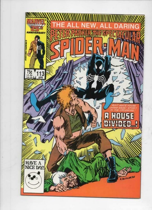 Peter Parker SPECTACULAR SPIDER-MAN #113 VF+, Black suit 1976 1986 more in store