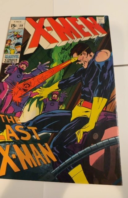 The X-Men #59 (1969)first Dr Lykos/ sentinels -the last X-men n. Adams