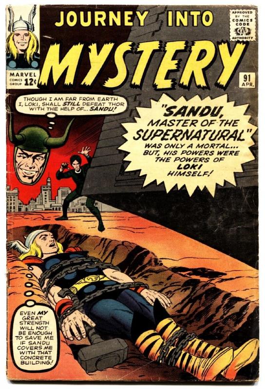 JOURNEY INTO MYSTERY-#91-1962-THOR-JACK KIRBY-MARVEL LOKI vg