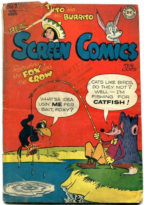 REAL SCREEN COMICS #7 1946-DC COMICS-FOX AND CROW--RARE G