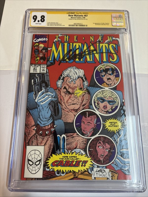 New Mutants (1990) # 87 (CGC 9.8 SS) Signed Rob Leifeld • 1st App Cable