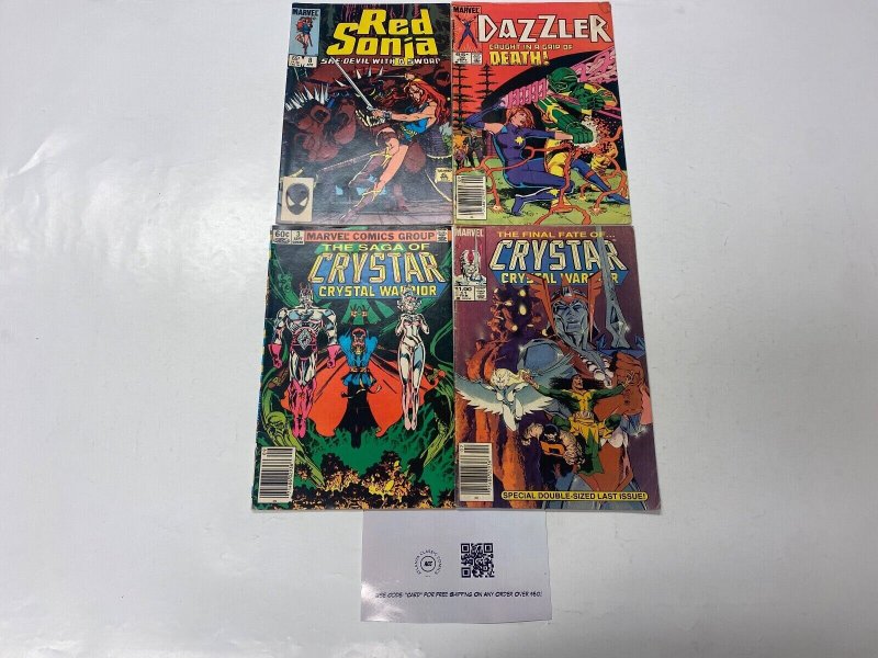 4 MARVEL comic books Red Sonja #8 Dazzler #39 Saga Crystar #3 11 15 KM15
