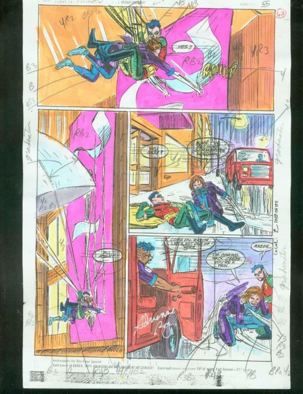 ORIGINAL D.C. COLOR GUIDE ROBIN ANNUAL #2 PG 62-SIGNED VG