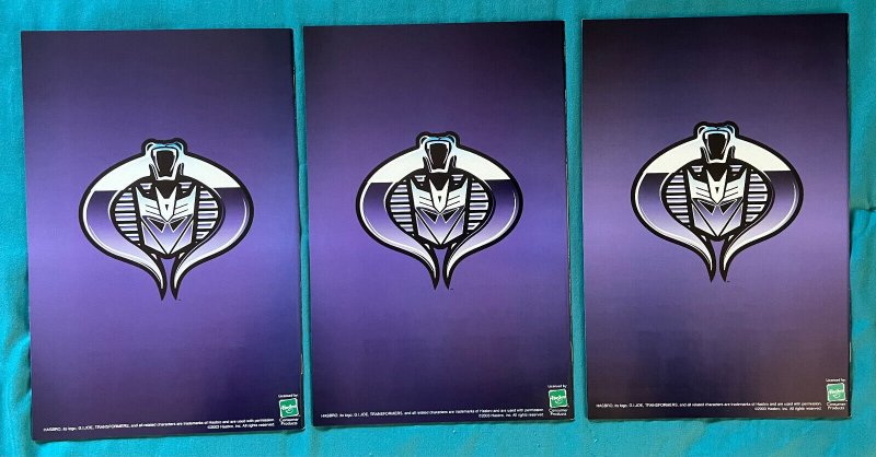 G.I. Joe Vs. Transformers 3 PC LOT - Miller, Campbell Variants. (9.0/9.2) 2003