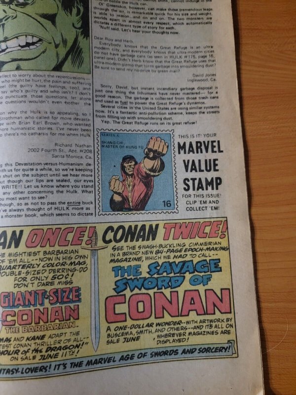 Incredible Hulk #179 ~ DOLLAR BIN ~ 1974 Marvel Comics