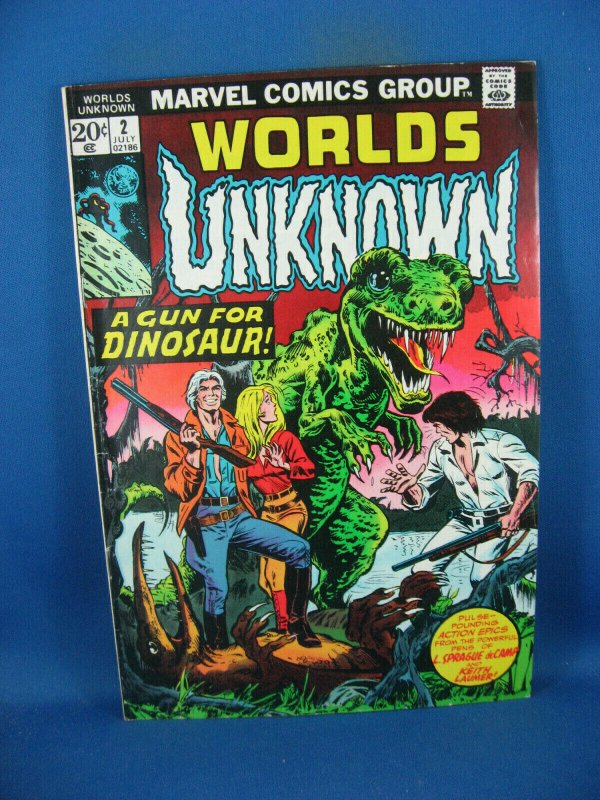 WORLDS UNKNOWN 2 F DINOSAUR COVER 1973