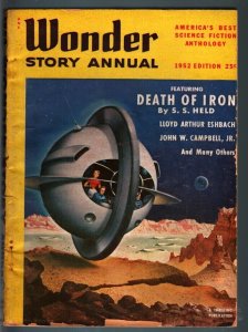 PULP:  WONDER STORY ANNUAL 1952-SCI-FI-GREAT COVER-Nice VG