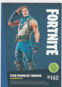 Fortnite Star-Spangled Trooper 142 Uncommon Outfit Panini 2019 trading card