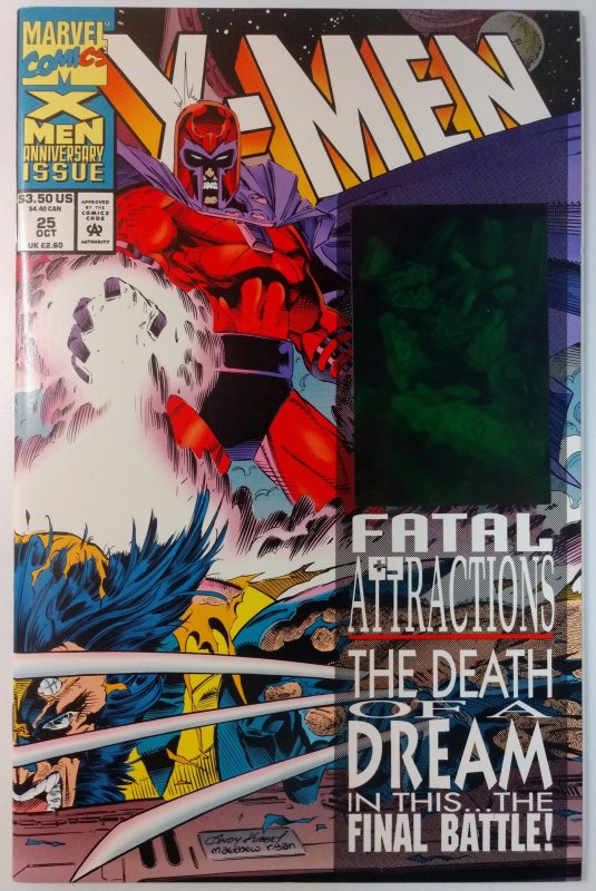 X-Men #25 (9.0, 1993) Magneto rips the Adamantium from Wolverine's skeleton