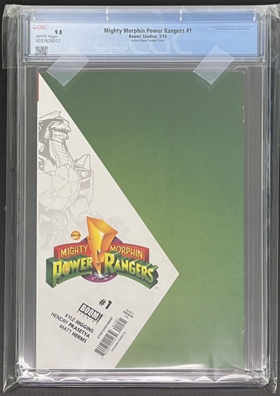 MIGHTY MORPHIN POWER RANGERS #1 GREEN ACTION FIGURE VAR CGC 9.8 2016 PROSHIPPER