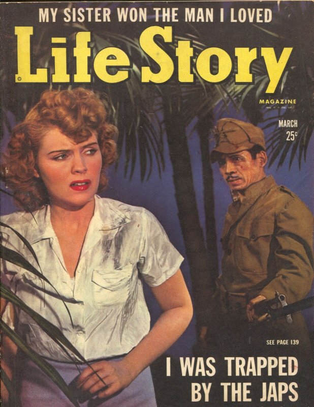Life Story 3/1943-WWII-pulp fiction-Sterling Hayden-Madeleine Carroll-FN