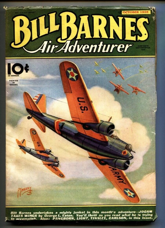 BILL BARNES AIR ADVENTURER OCT 1935-Pulp magazine-Canadian variant