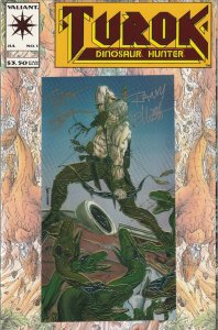 Turok Dinosaur Hunter # 1 NM Valiant Signed By Bart Sears & Randy Elliott [O9]