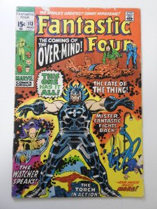 Fantastic Four #113 GD moisture damage, tape pull fc, rust on bottom staple