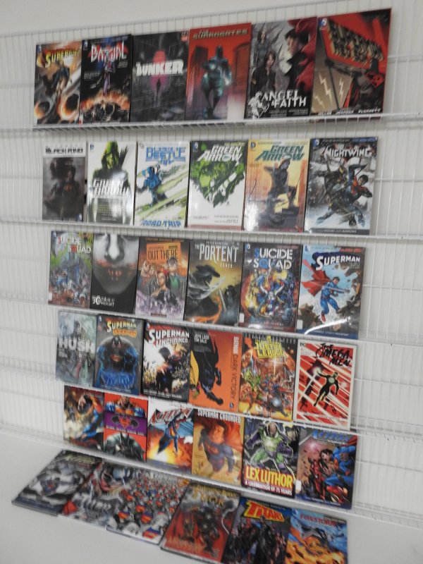 Huge Lot 36 TPB's W/ Green Arrow, Superman,  Batman+ Avg Fine+ Condition!