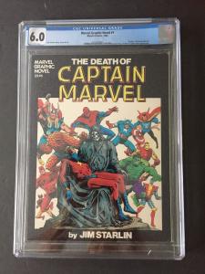 MARVEL GRAPHIC NOVEL #1 THE DEATH OF CAPTAIN MARVEL CBCS 6.0 WHITE