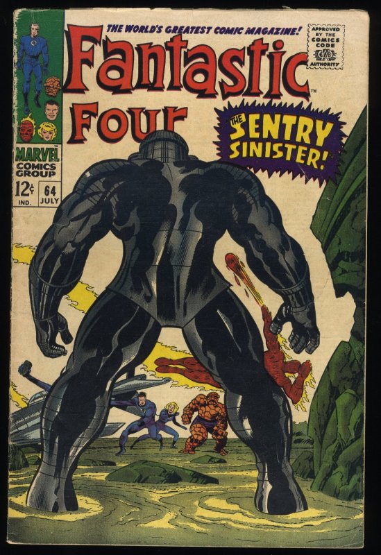 Fantastic Four #64 1st Appearance of Kree Sentry! 1967!