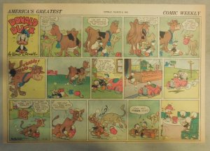 Donald Duck Sunday Page by Walt Disney from 3/8/1942 Half Page Size 