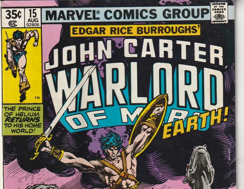 John Carter Warlord of Mars(Marvel)  # 15