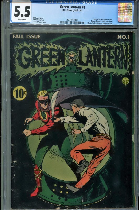 CGC 5.5 Green Lantern #1 1941 Origin Issue Alan Scott Golden Age