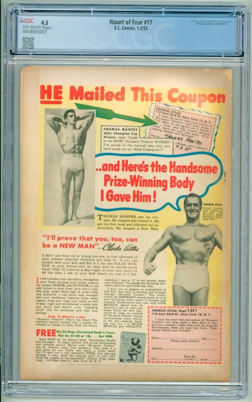 Haunt of Fear #17 (1953) CGC 4.5 OW Pages!  Pre-Code Horror!