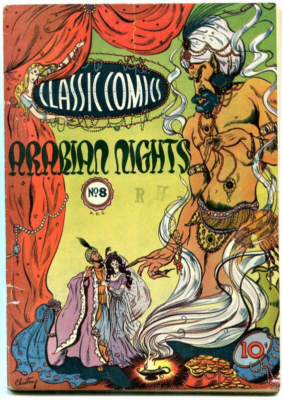 Classic Comics #8 1st edition 1943- Arabian Nights- Lilian Chestney cover VG+ 