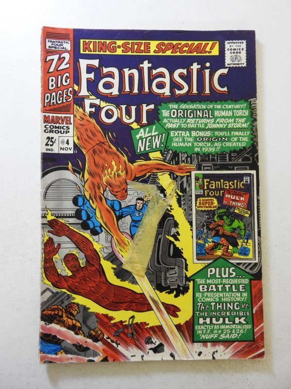 Fantastic Four Annual #4 (1966) VG- Condition tape on fc