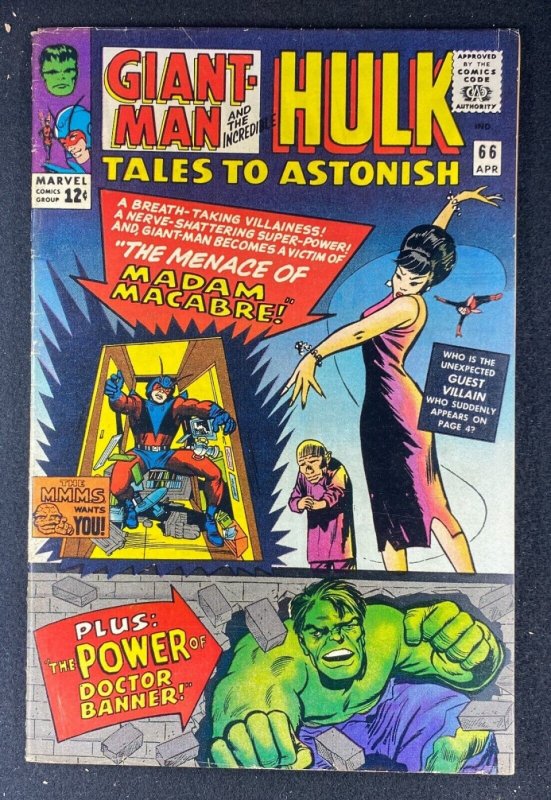 Tales to Astonish (1959) #65 FN+ (6.5) Giant-Man Hulk 1st App Madam Macabre