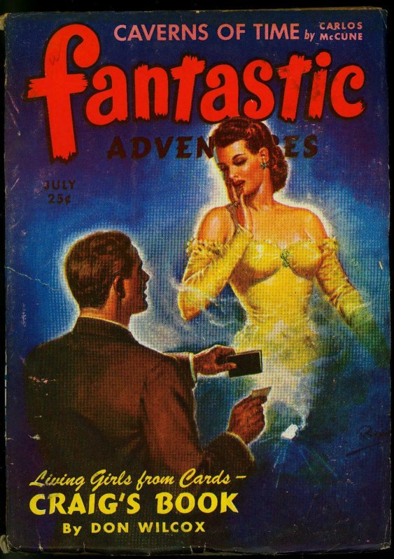 Fantastic Adventures Pulp July 1943- Craigs Book- Don Wilcox- Spicy cover VG+