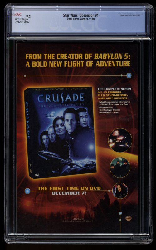 Star Wars: Obsession #1 CGC NM- 9.2 White Pages