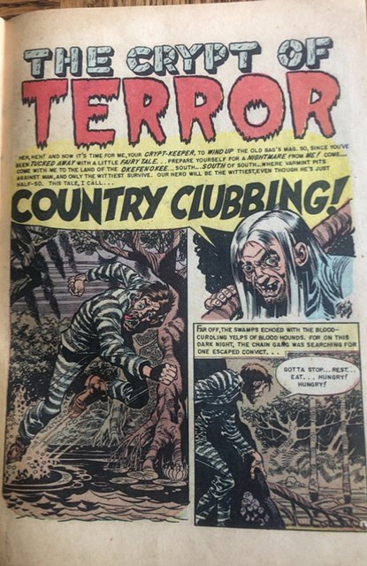 Haunt of fear 23,EC coverless,  iconic Davis Country clubbing tale,