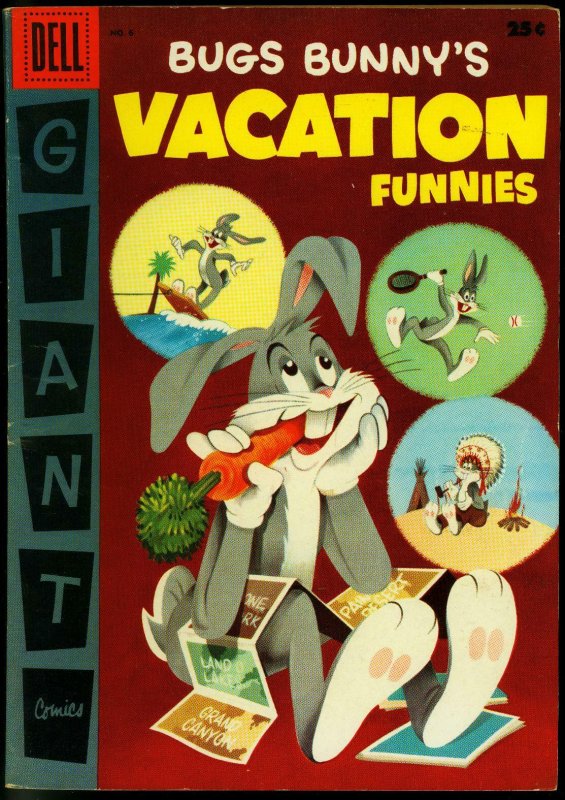 BUGS BUNNY'S VACATION FUNNIES #6-GIANT 1956 FN/VF