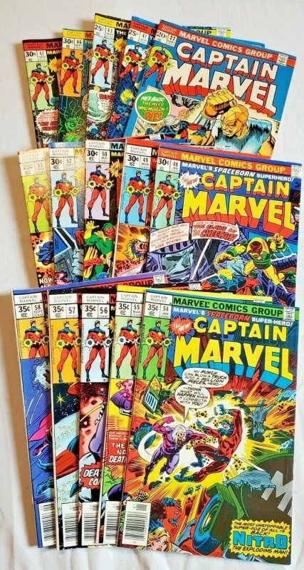 Captain Marvel   LOT of 15 comics for one price    Including #50    (1972)  